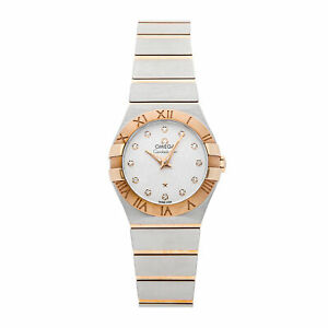 Omega Constellation Quartz Steel Rose Gold Ladies Watch 123.20.27.60.5