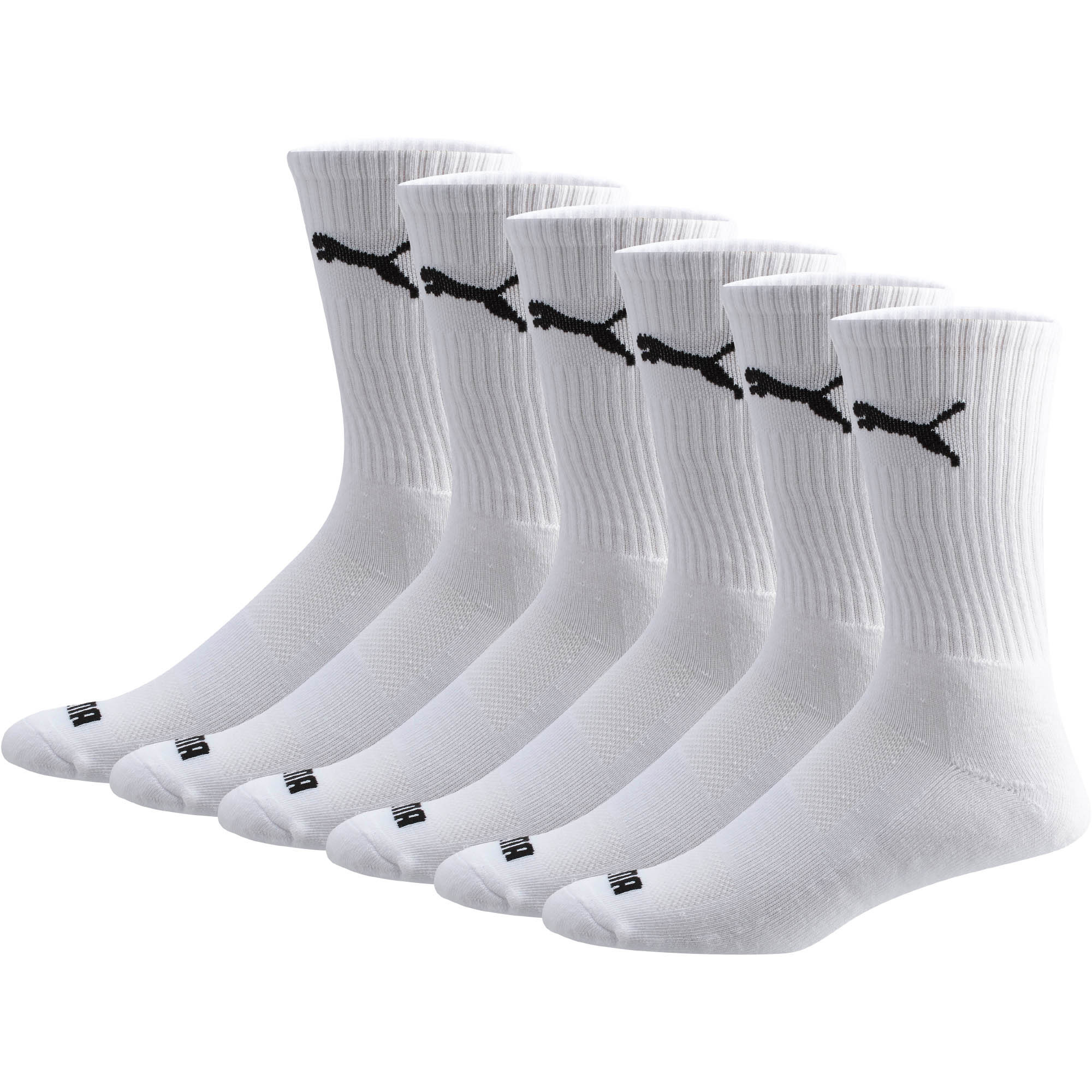 PUMA Men's Crew Socks [6 Pack] White Size 10-13