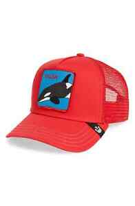 Goorin Bros Snapback Mesh Cap Animal Farm Trucker Hat (Red - Killer Whale)