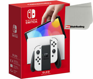 Nintendo Switch OLED Model White Joy-Con and Dock with Screen Cleaning Cloth