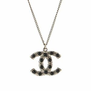 Chanel CC Pendant Necklace Metal with Cabochons