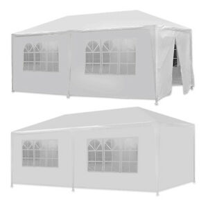 10'x20' White Outdoor Gazebo Canopy Wedding Party Tent 6 Removable Window Walls