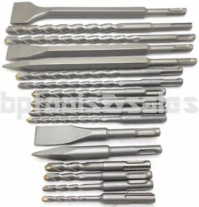 17 PC SDS PLUS ROTARY HAMMER BITS DRILL BIT & CHISEL GROOVE CONCRETE