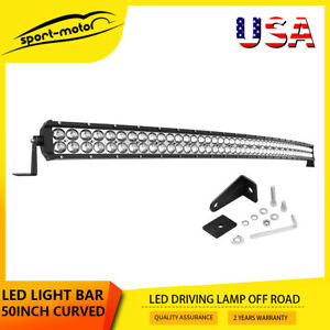 50inch LED Work Light Bar Curved Combo Offroad 4X4WD SUV UTV Boat Driving Truck