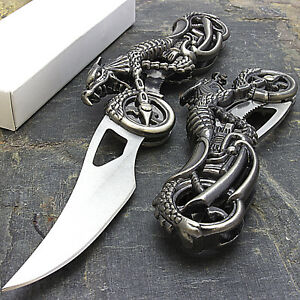 7" DRAGON BIKER BLADE DESIGN STAINLESS STEEL TACTICAL FOLDING POCKET KNIFE