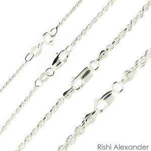 925 Sterling Silver Diamond Cut Rope Chain Necklace .925 Italy All Sizes