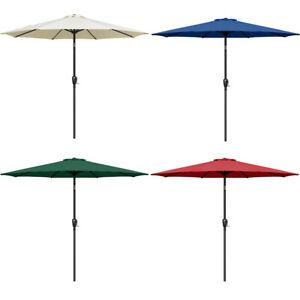 9ft Outdoor Market Table Patio Umbrella with Button Tilt and 8 Sturdy Ribs