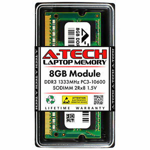 A-Tech 8GB PC3-10600 Laptop SODIMM DDR3 1333MHz 204pin Notebook Memory RAM 1x 8G