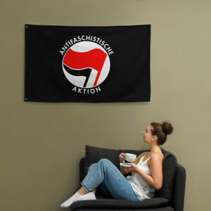 Antifascist Action Flag 34" x 56" Anti Fascist Socialist AFA ANTIFA