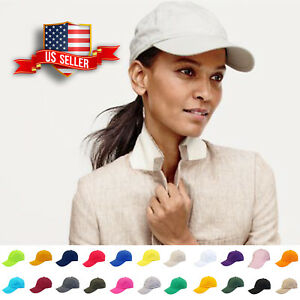 Baseball Cap Plain Blank Cotton Adjustable Solid Women Hat Polo Style Washed New