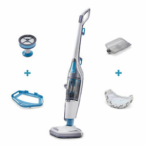 Black and Decker HEPA Corded Steam Mop and Vacuum Cleaner Combination Duo, White