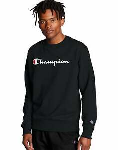 Champion Men's Sweatshirt Powerblend Crew Neck Script Logo Athletics Midweight