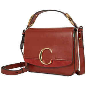Chloe C Small Square Shoulder Bag- Sepia Brown CHC19WS199A372