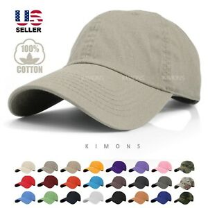 Cotton Cap Baseball Caps Hat Adjustable Polo Style Washed Plain Solid Dad PC