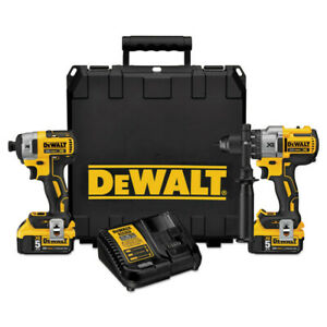 DEWALT 20V MAX XR Li-Ion Hammer Drill & Impact Driver Combo Kit DCK299P2 New
