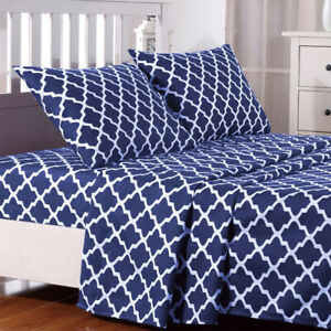 Egyptian Comfort Bed Sheet Set 1800 Series 4 Piece Deep Pocket Soft Bed Sheets