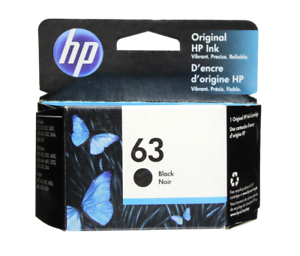 HP #63 Black Ink Cartridge 63 F6U62AN NEW GENUINE
