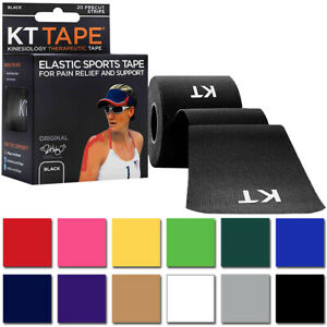 KT Tape Cotton 10" Precut Kinesiology Therapeutic Elastic Sports Roll, 20 Strips
