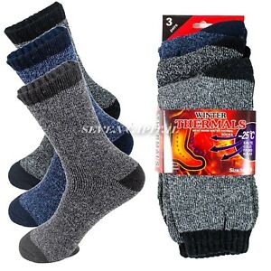 Lot 1-12 Mens Winter Thermal Heated Super Warm Socks Heavy Duty Boots Sox 10-13