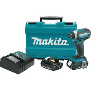 Makita XDT11RR 18V 2 AH LI-ION 1/4" HEX IMPACT DRIVER KIT Certified Refurbished