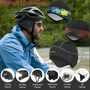 Men Women Winter Windproof Warm Beanie & Brim Fleece Hat Helmet Liner Skull Cap