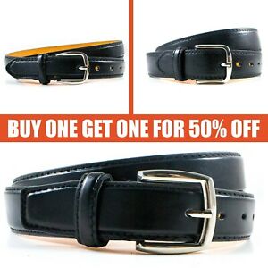 Men's Genuine Leather Metal Buckle Casual Dress Comfort Jean Belt Black M L XL