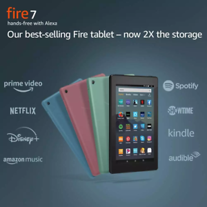 NEW Amazon Fire 7 Tablet 16 GB (9th Gen) - Black Blue Plum Sage - ALL COLORS