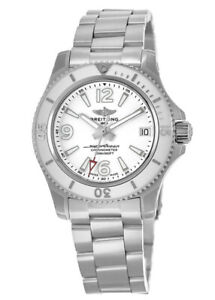 New Breitling Superocean 36 Automatic White Dial Women's Watch A17316D21A1A1
