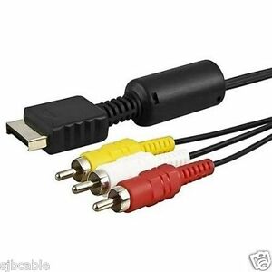 New Slim PlayStation PS1 PS2 PS3 AV Audio Video Cable Cord RCA A/V 6Z US Seller