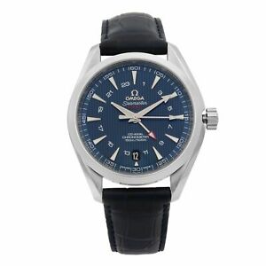 Omega Seamaster Aqua Terra Steel Blue Dial GMT Mens Watch 231.13.43.22.0