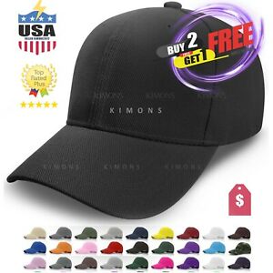 Plain Baseball Cap Solid Blank Curved Visor Hat Ball Army Men Women loop VC