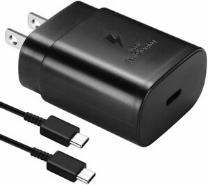 Samsung 25W Super Fast Wall Charger USB-C & Cable For Galaxy S21/20 5G Note 10