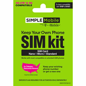Simple Mobile Keep Your Own Phone 3-in-1 Prepaid SIM