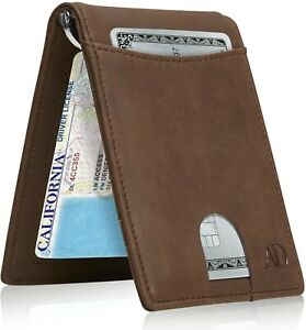 Slim Wallets For Men Bifold Mens Wallet With Removable Money Clip RFID Blocking