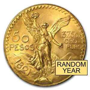 SPECIAL PRICE! Mexico Gold 50 Pesos AGW 1.2057 (Random Year)