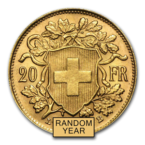 SPECIAL PRICE! Swiss Gold 20 Francs Helvetia AU (Random Year)