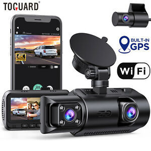 TOGUARD 3 CH 4K GPS Dash Cam Three Way Triple Car Camera Night Video Recording