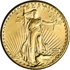 US Gold $20 Saint-Gaudens Double Eagle - Almost Uncirculated - Random Date