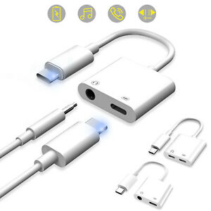 USB Type C to 3.5mm Headphone Aux Audio Jack Charging Cable Adapter For Samsung