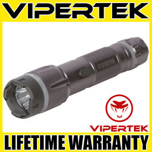 VIPERTEK Stun Gun VTS-T03 GRAY 500 BV Metal Rechargeable LED Flashlight