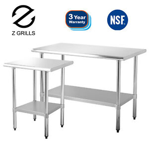Z GRILLS Stainless Steel BBQ Work Table Kitchen Restaurant Outdoor 24 x 24 or 48