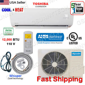 12,000 BTU Mini Split 16.5 SEER INVERTER Ductless Air Conditioner Heat Pump 110V