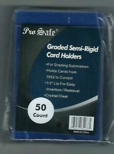 50x PRO SAFE Semi Rigid Card Holder Savers PSA BGS Grading Submissions 1 Pack