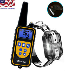 Dog Shock Training Collar Rechargeable Remote Control Waterproof IP67 875 Yards