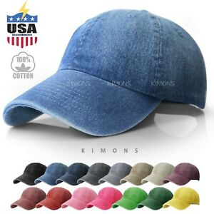 Dyed Washed Cotton New Plain Polo Style Baseball Ball Cap Hat Dad 2 Two Tone