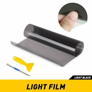 Light Black 12"x72" Smoke Headlight Taillight Fog Light Tint Film Vinyl Wrap