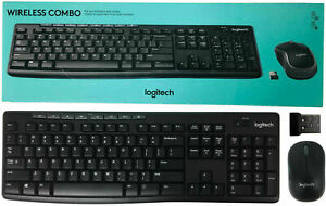 Logitech MK270 Wireless QWERTY Keyboard 2.4 GHz & M185 Mouse & USB Nano Receiver