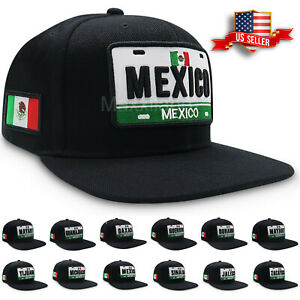 Mexican Snapback Hat States License Plate Cap for Men Flat Brim Flag Hats