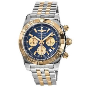 New Breitling Chronomat 44 Blue Dial 18kt Rose Gold Men's Watch CB0110121C1C1