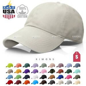 Polo Style Cotton Baseball Cap Ball Dad Hat Adjustable Plain Solid Washed Men PC
